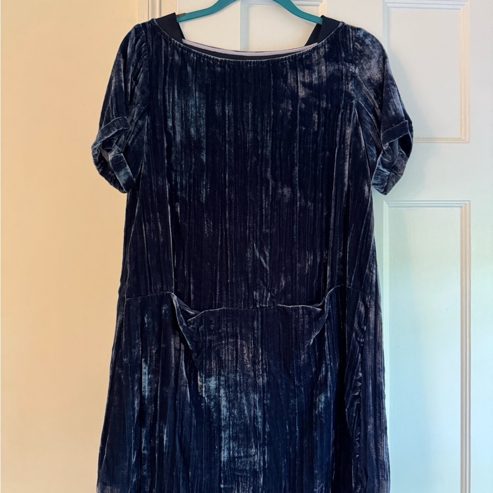 Velvet Navy Blue Dress - Floreat, Anthropologie